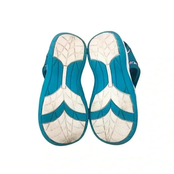 Lands End Teal Velcro closed toe sandals sneakers Size 10M Toddler - Picture 4 of 9